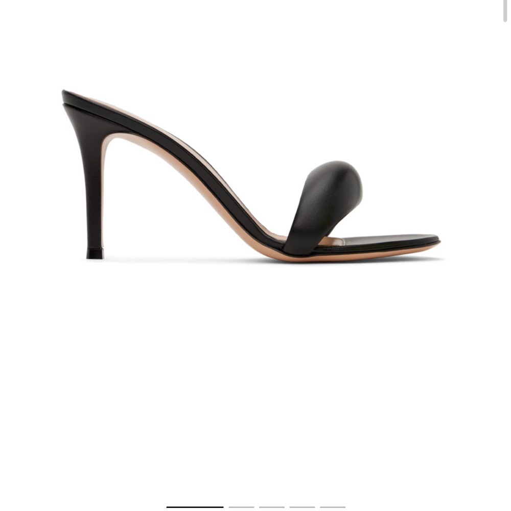 Gianvito Rossi Black Leather Mules Black Bijoux 85 Heeled Sandals Size 36 - Picture 3 of 12